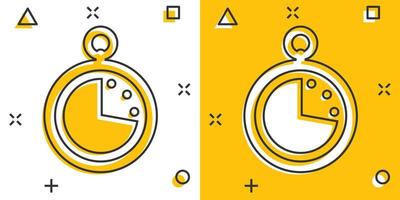 vettore cartone animato orologio Timer icona nel comico stile. orologio cartello illustrazione pittogramma. orologio attività commerciale spruzzo effetto concetto.