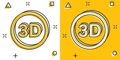 3d testo icona nel comico stile. parola cartone animato vettore illustrazione su bianca isolato sfondo. stereoscopico tecnologia spruzzo effetto attività commerciale concetto.