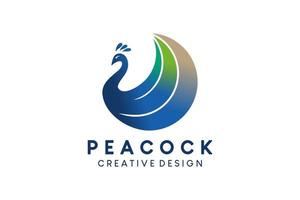 semplice astratto pavone logo design vettore