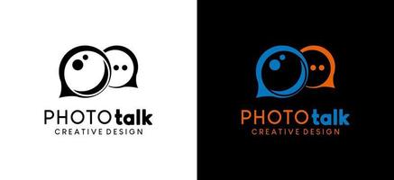 foto parlare icona logo design con Chiacchierare concetto vettore