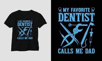 vettore dentista maglietta o manifesto carino design con cartone animato dente, dentale elementi, eccetera.