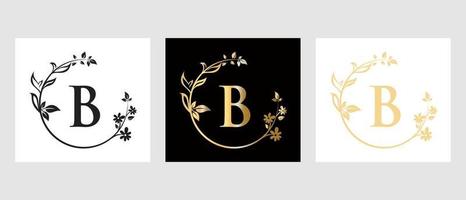 lettera B bellezza logo per decorativo, fiore, terme modello vettore