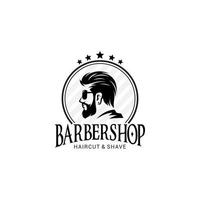 barbiere negozio logo vettore modello v4