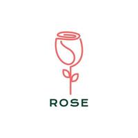 bellezza fiore femminile fioraio rosa Linee arte minimo logo design vettore icona illustrazione modello