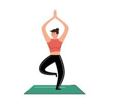 donna nel yoga posizione vettore illustrazione