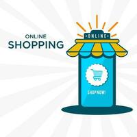 modello di banner dello shopping online vettore