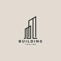 edificio logo design vettore modello