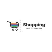 shopping carrello logo icona vettore modello