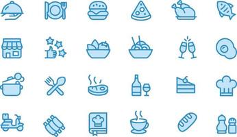 ristorante linea icone disegno vettoriale