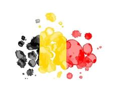 colorato astratto Belgio nazione bandiera, dipingere spruzzo struttura, grunge strutturato illustrazione isolato su bianca sfondo. acquerello spazzola gocce. vettore