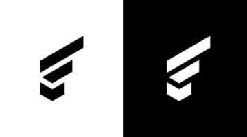 attività commerciale logo monogramma f lettera iniziale nero e bianca icona illustrazione stile disegni modelli vettore