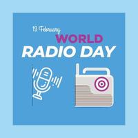 mondo Radio giorno . mondo Radio giorno banner . sociale media inviare .gratuito mondo Radio giorno banner . vettore