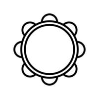 tamburello icona linea isolato su bianca sfondo. nero piatto magro icona su moderno schema stile. lineare simbolo e modificabile ictus. semplice e pixel Perfetto ictus vettore illustrazione