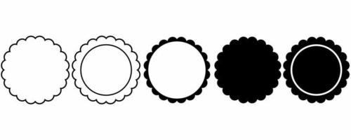 schema silhouette cerchio a smerlo telaio impostato isolato su bianca sfondo vettore
