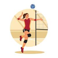 giocatrice di pallavolo femminile vettore