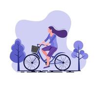 piatto illustrazione di donna Ciclismo vettore