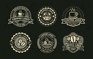 caffè fagioli a tema Vintage ▾ logo vettore