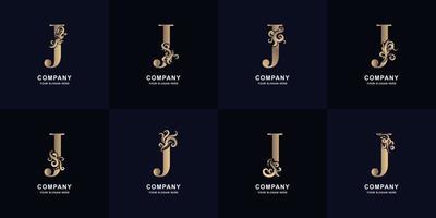 collezione lettera j logo con lusso ornamento design vettore