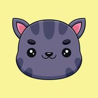 carino gatto testa cartone animato portafortuna scarabocchio arte mano disegnato schema concetto vettore kawaii icona illustrazione