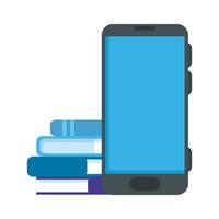 smartphone per icona isolata online di istruzione vettore
