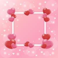 sfondo di San Valentino elegante morbido cuore rosa e rosso vettore