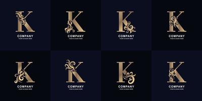 collezione lettera K logo con lusso ornamento design vettore