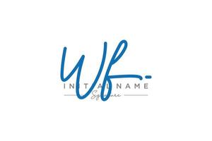 iniziale wf firma logo modello vettore. mano disegnato calligrafia lettering vettore illustrazione.