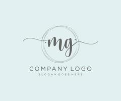 iniziale mg femminile logo. utilizzabile per natura, salone, terme, cosmetico e bellezza loghi. piatto vettore logo design modello elemento.