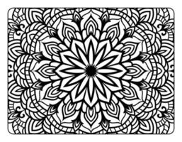 colorazione pagina per adulto, colorazione libro pagina con floreale mandala modello arte, adulto mandala colorazione pagina per rilassamento vettore