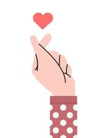 mano con segno mini-dito cuore vettore