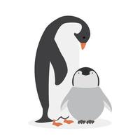 pinguino felice con il vettore di pulcino
