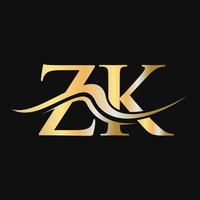 lettera zk logo design modello monogramma attività commerciale e azienda logotipo vettore