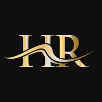 lettera hr logo design monogramma attività commerciale e azienda logotipo vettore