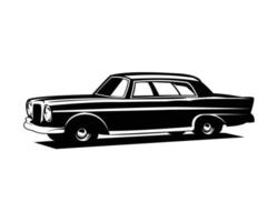 Vintage ▾ auto di 1963. isolato bianca sfondo elegantemente mostrando a partire dal lato. migliore per distintivo, emblema, icona, etichetta disegno, Vintage ▾ auto industria. vettore