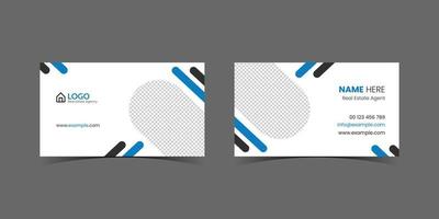 moderno creativo e pulito doppia faccia attività commerciale carta modello. blu, Nero, e bianca colori combinazione. piatto design modello. Stazionario design vettore