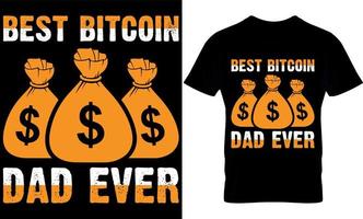 migliore bitcoin papà mai. bitcoin maglietta design modello. vettore