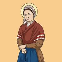 santo bernadette soubirous colorato vettore illustrazione