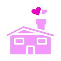 Casa icona solido rosa stile San Valentino illustrazione vettore elemento e simbolo Perfetto.