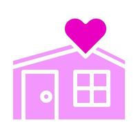 Casa icona solido rosa stile San Valentino illustrazione vettore elemento e simbolo Perfetto.