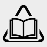 icona del libro simbolo nero isolare su sfondo bianco, illustrazione vettoriale