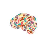 cervello colorato geometrico creativo logo vettore