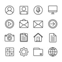 essenziale ui UX delineato icona impostare. adatto per design elemento di ragnatela, smartphone, e ui UX icona collezione. vettore