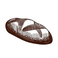 illustrazione vettoriale di stile di schizzo di pane. imitazione dell'incisione disegnata a mano antica. illustrazione della pagnotta