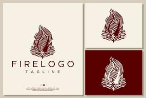fuoco fossa logo design. Vintage ▾ fuoco logo modello. vettore