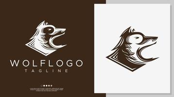 retrò lupo logo design modello. lupo logo design vettore. vettore