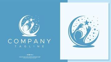 sognare bambino logo design modello. semplice ragazzo logo design. vettore