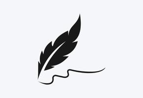 Fontana penna scrittura logo disegno, vettore design concetto
