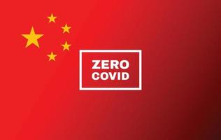 zero covid testo su sfondo di Cina bandiera. Cina zero covid politica concetto. vettore illustrazione