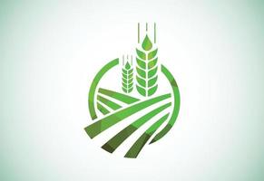 Grano e campo Basso poli stile icona e logo. per identità stile di naturale Prodotto azienda e azienda agricola azienda. vettore