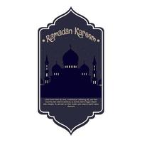 Ramadan kareem saluto carte. musulmano sfondo. moschea e Luna vettore